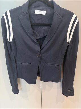 Bailey 44 Navy Blazer with White Shoulder Stripes